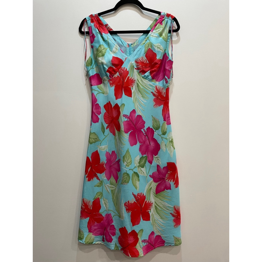 GAP Vintage Y2K Silk Babydoll Floral Womens 6 Colourful Sleeveless Slip Dress